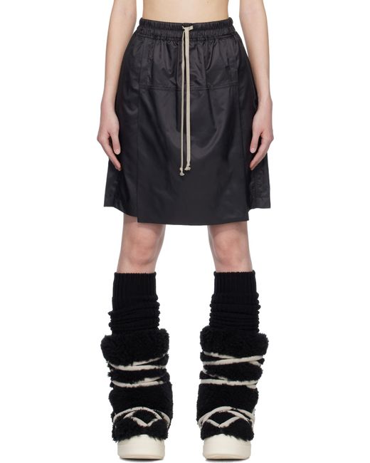 Moncler Black Moncler Rick Owens Logo Embroidered Drawstring Shorts for men