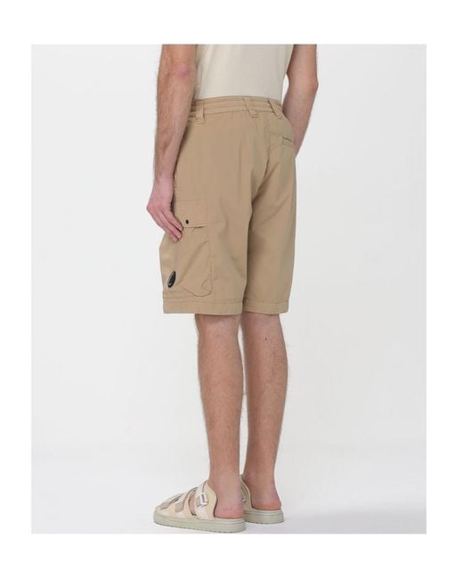 C P Company Natural Lens Pocket Cargo Shorts for men
