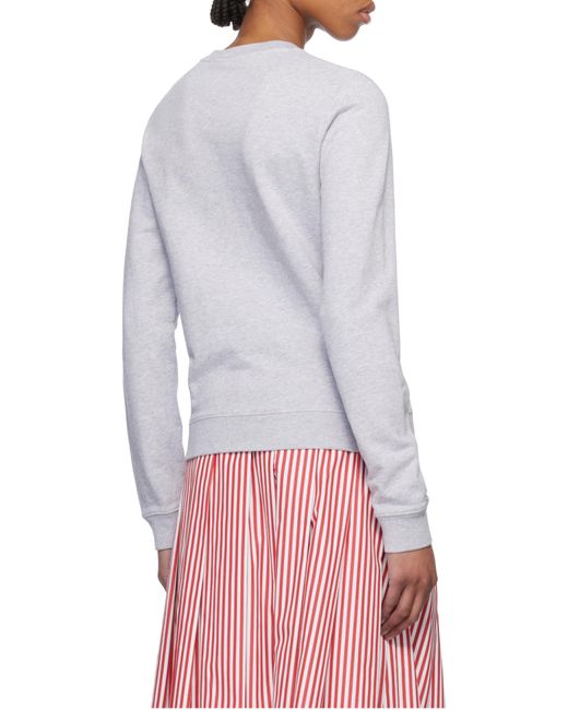 Maison Kitsuné Gray Maison Kitsuné Fox Head Patch Crewneck Sweatshirt