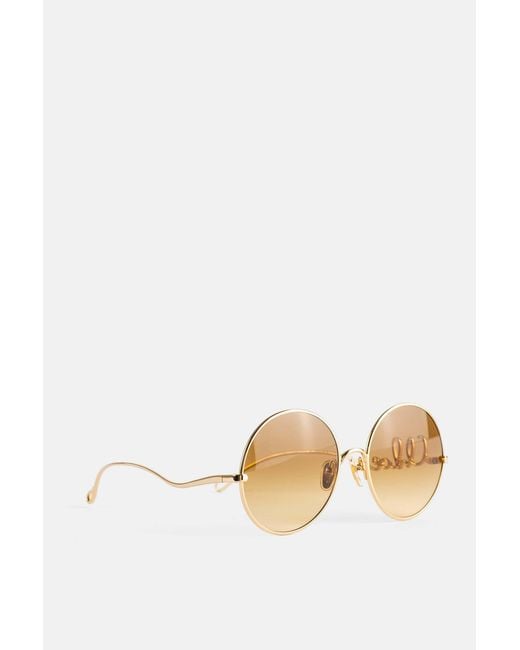 Chloé Metallic Chloé Eyewear Round Frame Sunglasses
