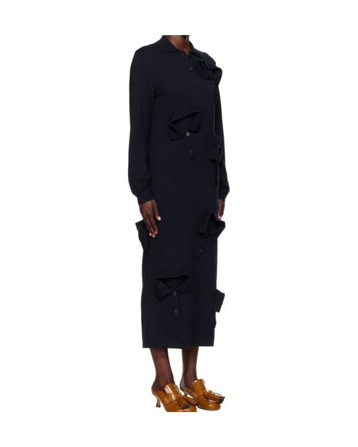 Moschino Blue Knitted Virgin Wool Dress