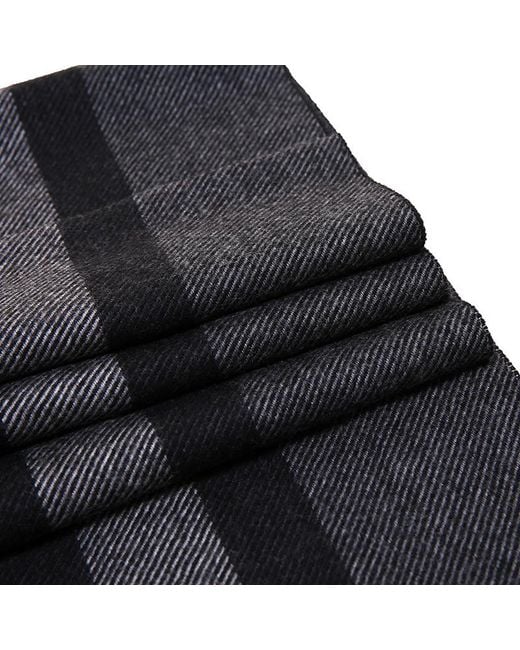 Gucci Black Striped Wool Scarf for men