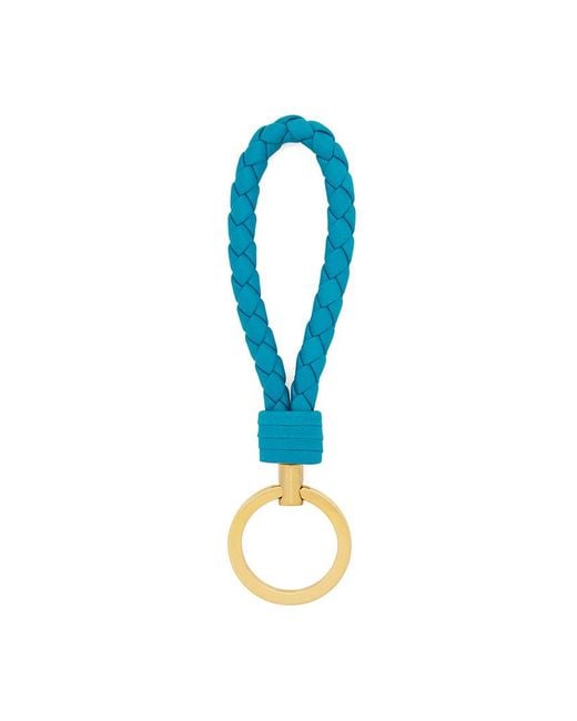 Bottega Veneta Blue Intrecciato Key Ring