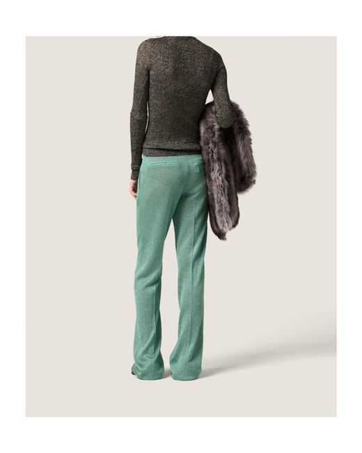 Miu Miu Gray Lurex-Detailed V-Neck Jumper