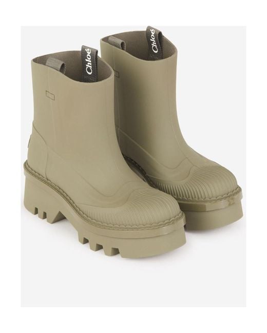 Chloé Green Round-Headed Short Boots