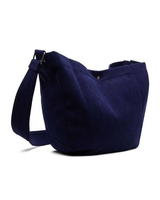 A.P.C. Blue Logo-Print Shoulder Bag for men