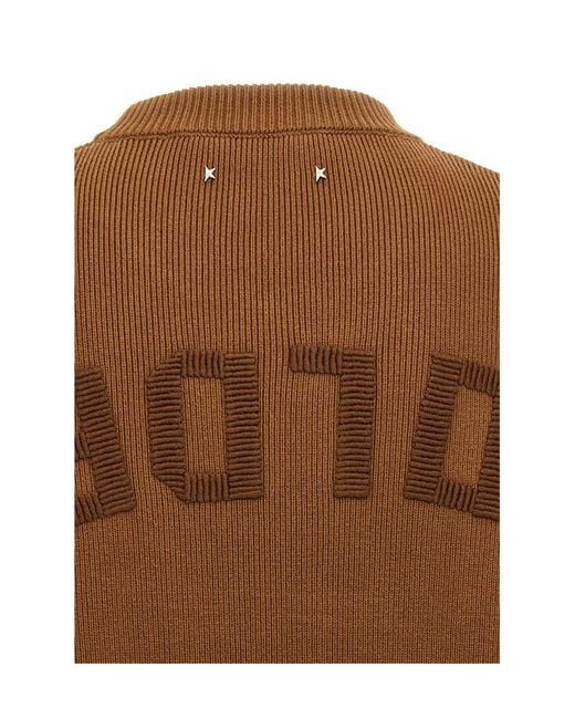 Golden Goose Deluxe Brand Brown Logo Detailed Knitted Jumper for men