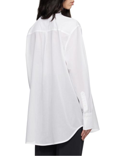 Totême  White Totême Stand Collar Long-Sleeve Top