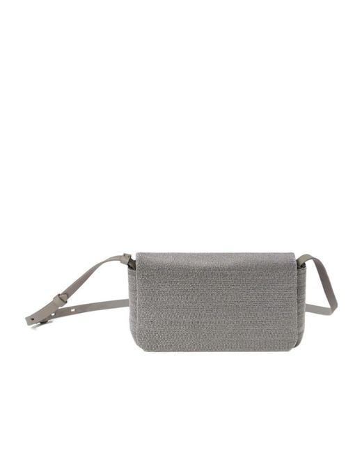Brunello Cucinelli Gray Flap Shoulder Bag