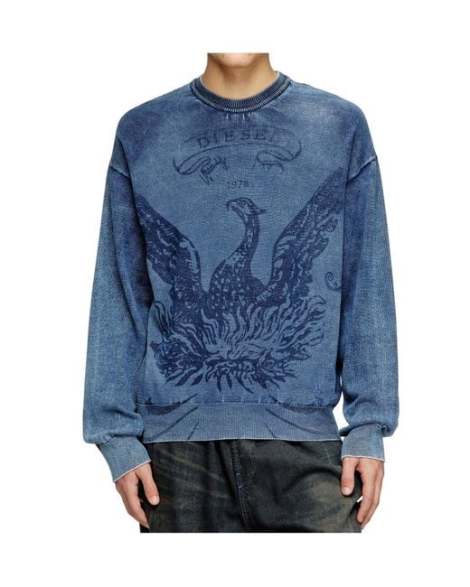 DIESEL Blue K-Fenicol Crewneck Jumper for men