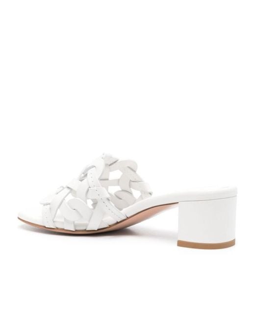 Gianvito Rossi White Round-Headed High-Heeled Sandals