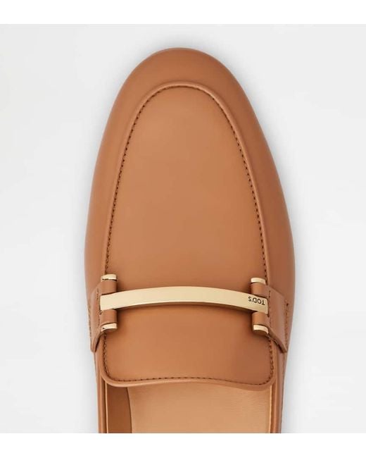 Tod's Brown Clamp Detailed Slip-On Loafers