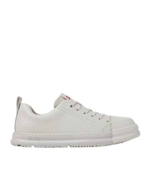 Camper White Junction Runner Leather Lace-Up Sneakers