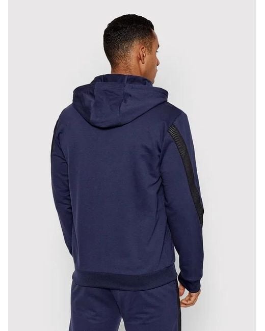EA7 Blue Logo And Hat Casual Jacket for men