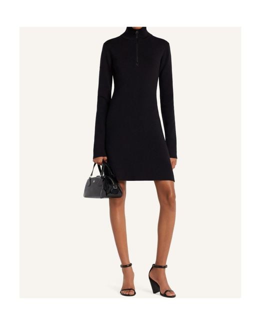 Courreges Black Courrèges Zipped Mockneck Dress