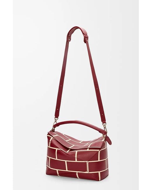 Loewe Red Puzzle Edge Large Brick Bag for men