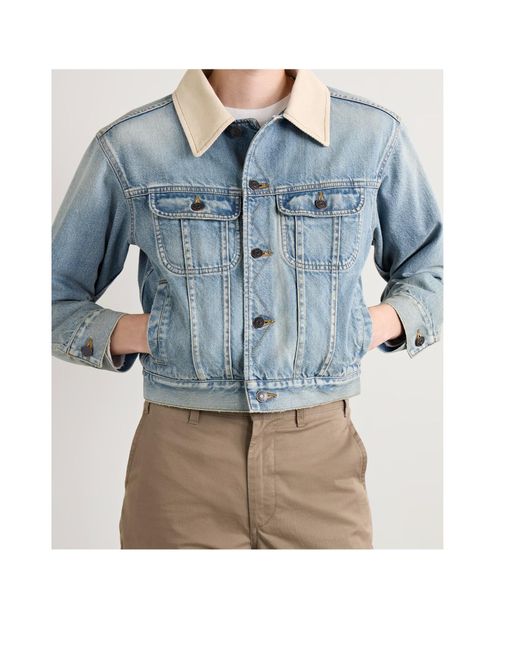 The Row Blue Lapel Long Sleeve Casual Jacket