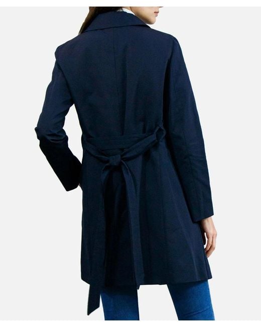 Max Mara Blue Double-Breasted Belt Coat