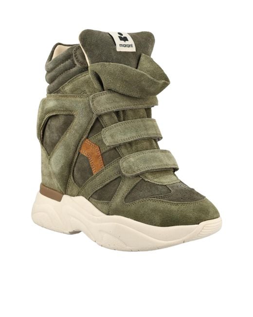 Isabel Marant Green Round-Toe Sneakers