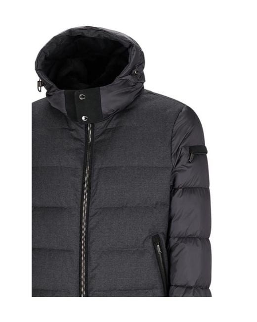 Moorer Black Wright-Shl Hooded Quilted Jacket for men
