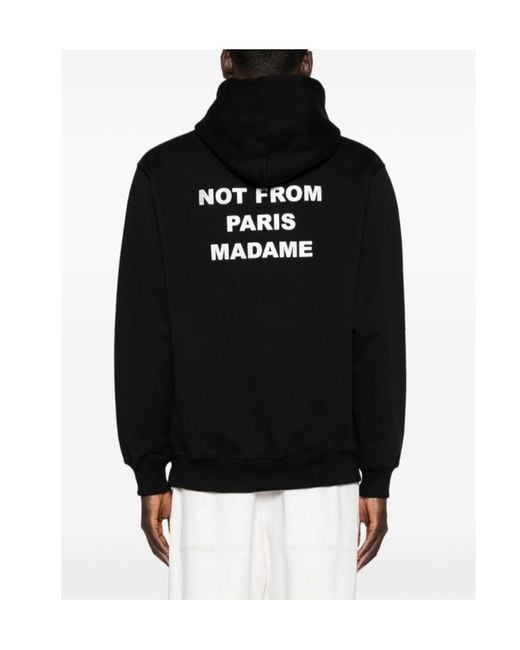 Drole de Monsieur Black Drôle De Monsieur Slogan Print Hoodie for men