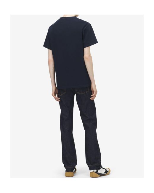 McQueen Blue Script Printed Crewneck T-Shirt for men