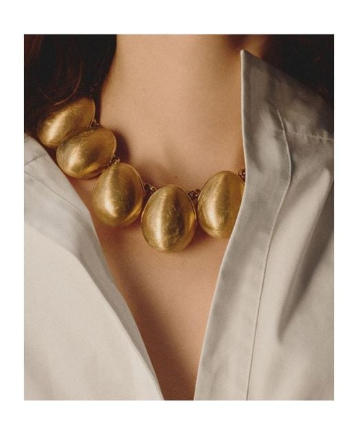 Jacquemus Metallic Oval Shape Raisin Detailed Necklace
