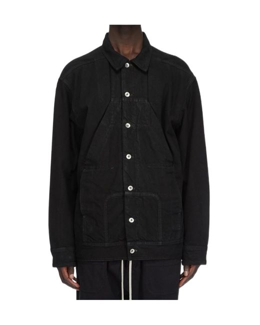 Rick Owens Black Sphinx Jumbo Worker Button-Up Jacket for men