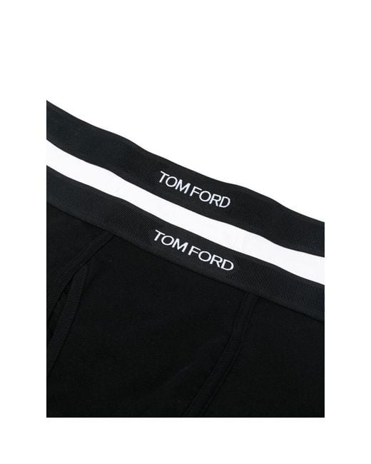 Tom Ford Black Logo Waistband Pack Of Two Boxers for men