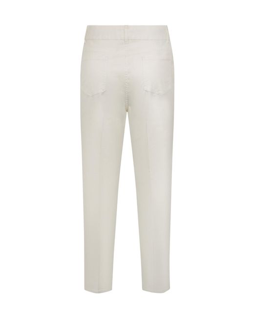Peserico White Slim Straight-Leg Pants