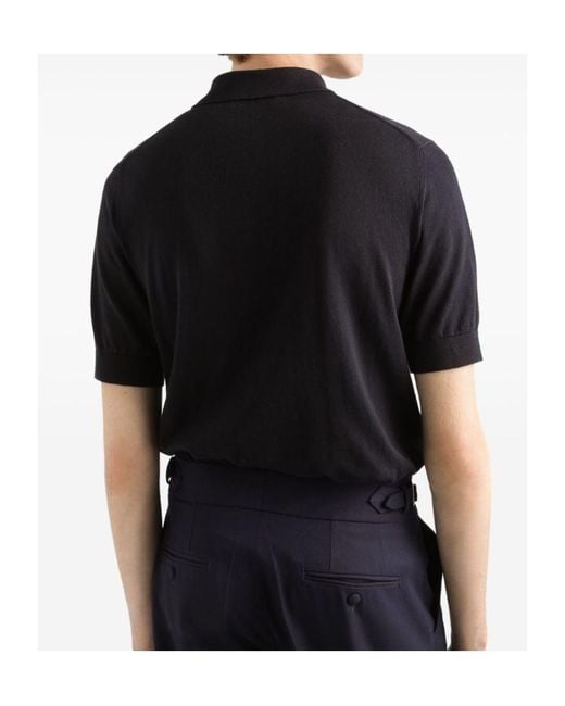 Dolce & Gabbana Black Heraldic Patch Polo Shirt for men