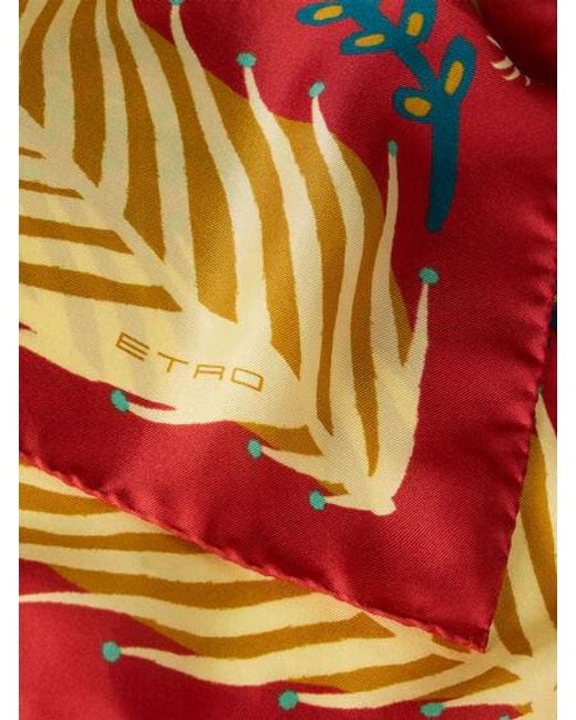 Etro Red Abstract Printed Scarf