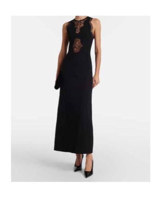 Giambattista Valli Black Lace-Trimmed Midi Dress