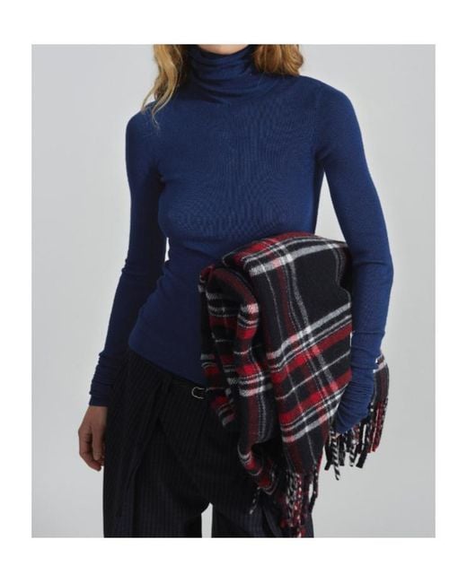 Frankie Shop Blue Uti Slim Turtleneck Sweater