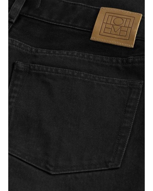 Totême Black Low-Cut Straight-Leg Jeans