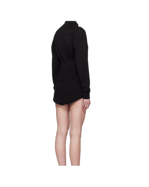 Mugler Black Corseted Polo Mini Dress