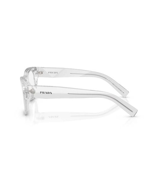 Prada White Rectangle-Frame Glasses for men