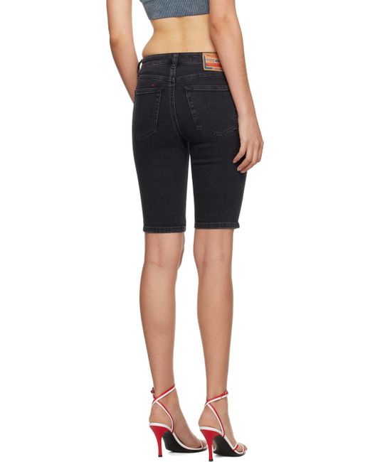 DIESEL Black De-Ginny Stretch Denim Shorts