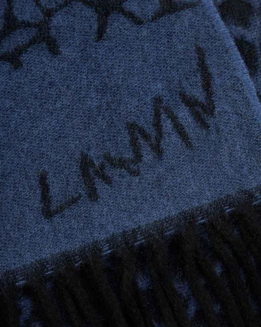Lanvin Blue Tassel Scarf for men