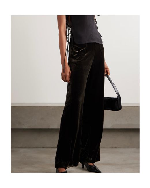 LeKasha Black San Polo Velvet Wide-Leg Pants