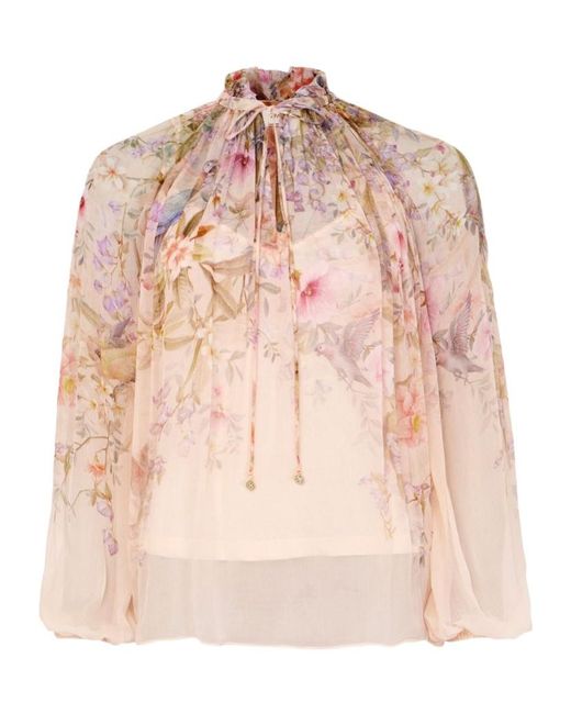 Zimmermann Pink Rebellion Billowing Blouse