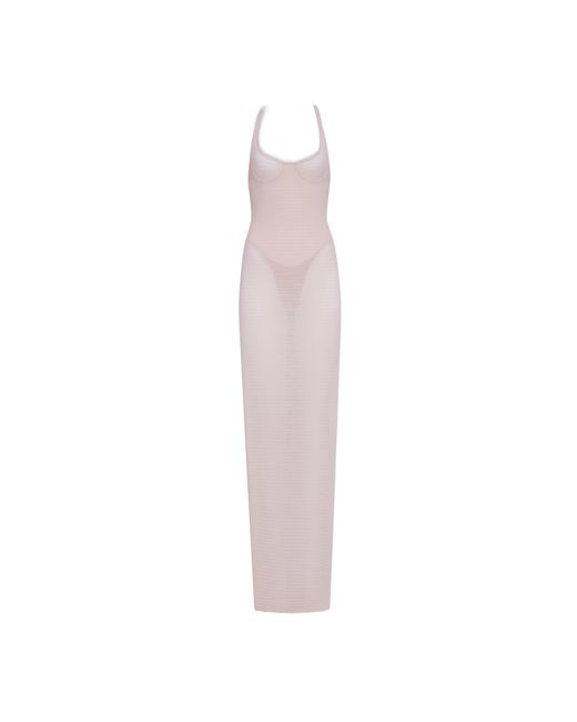 Alaa Sculpting Semi-Sheer Dress in White | Lyst Alaa Sculpting Semi-Sheer Dress in White | Lyst
