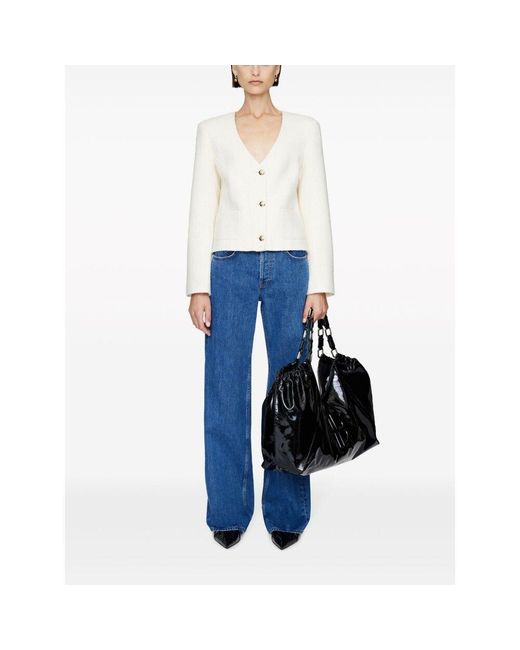 Anine Bing White Anitta V-Neck Cardigan