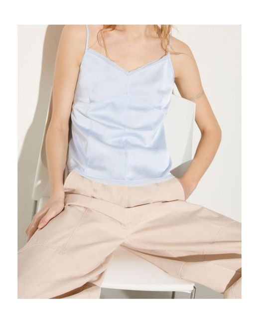MAX&Co. Blue Fluid Satin Top