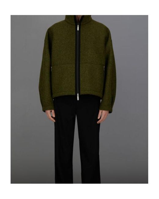 Herno Green High-Neck Zip-Front Jacket for men