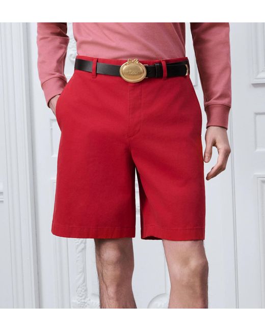 Dior Red Iviera Chino Shorts for men