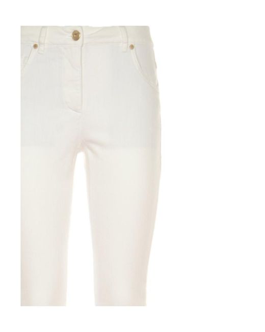 Brunello Cucinelli White Mid-Rise Straight-Leg Jeans