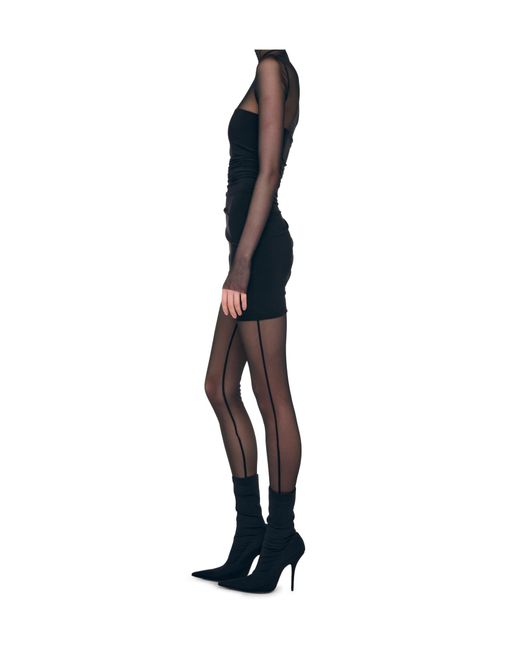 Norma Kamali Black Sheer Turtleneck Jumpsuit