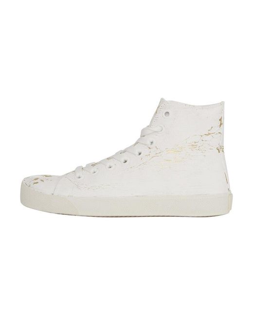 Maison Margiela White Splatter Effect High-Top Sneakers