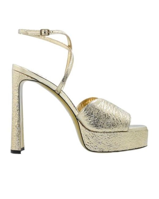 Jimmy Choo Metallic Karli 125 Buckled Platform Sandals